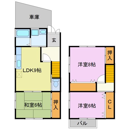 安芸山テラスハウスの物件間取画像